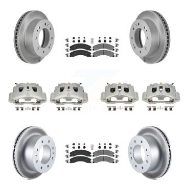 Front Rear Brake Caliper Coat Rotors Semi-Metallic Pad Kit (10Pc) For GMC Chevrolet 2500 KCG-102436N