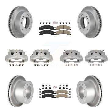Front Rear Disc Brake Caliper Coat Rotor & Ceramic Pad Kit (10Pc) For GMC Sierra 3500 HD KCG-102443N