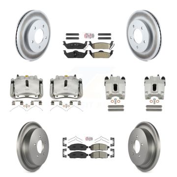 Front Rear Brake Caliper Coat Rotor Semi-Metallic Pad Kit (10Pc) For 2004 Ford F-150 4WD KCG-102453N