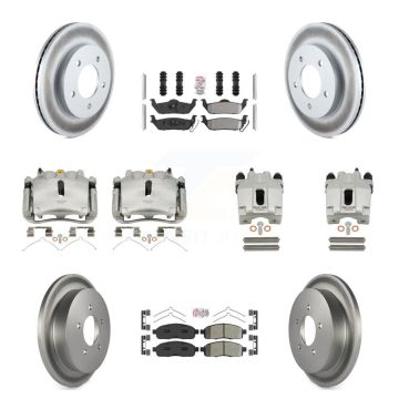 Front Rear Brake Caliper Coat Rotor Semi-Metallic Pad Kit (10Pc) For 2004 Ford F-150 4WD KCG-102459N