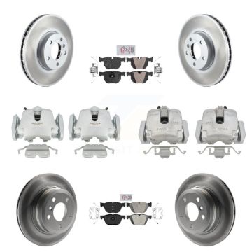 Front Rear Disc Brake Caliper Coat Rotors And Semi-Metallic Pad Kit (10Pc) For BMW X5 X6 KCG-102478N