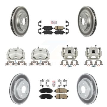 Front Rear Disc Brake Caliper Coated Rotors And Ceramic Pads Kit (10Pc) For Nissan LEAF KCG-102506N