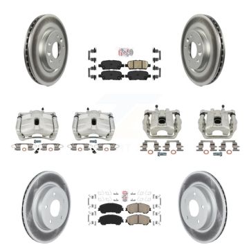 Front Rear Brake Caliper Coat Rotors Ceramic Pad Kit (10Pc) For 19 Nissan Rogue Sport SL KCG-102515N