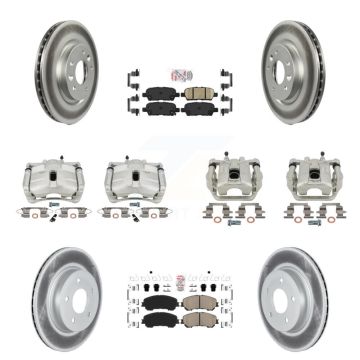 Front Rear Brake Caliper Coat Rotors Ceramic Pad Kit (10Pc) For 19 Nissan Rogue Sport SL KCG-102516N