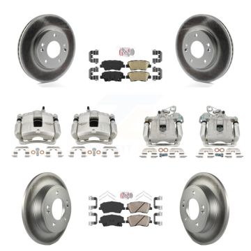 Front Rear Disc Brake Caliper Coat Rotor Ceramic Pad Kit (10Pc) For Hyundai Elantra 2.0L KCG-102519N