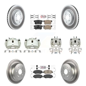 Front Rear Disc Brake Caliper Coat Rotor Ceramic Pad Kit (10Pc) For 2005-2006 Honda CR-V KCG-102548N