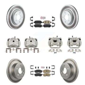 Front Rear Disc Brake Caliper Coated Rotors And Ceramic Pad Kit (10Pc) For Nissan Altima KCG-102560N