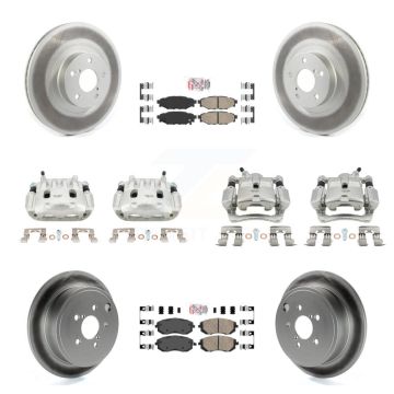 Front Rear Brake Caliper Coat Rotor & Ceramic Pad Kit (10Pc) For Subaru Forester Impreza KCG-102608N