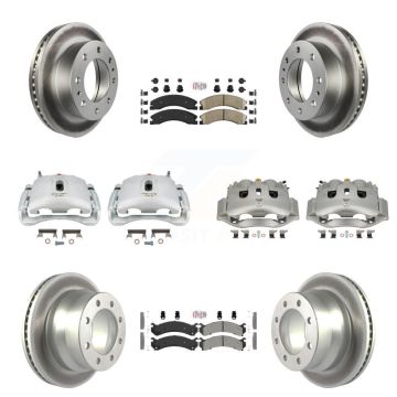 Front Rear Brake Caliper Coat Rotor Ameribrakes Pad Kit (10Pc) For Chevrolet Express GMC KCG-102617N