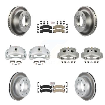 Front Rear Brake Caliper Coat Rotors & Ceramic Pad Kit (10Pc) For Chevrolet Express 4500 KCG-102627N