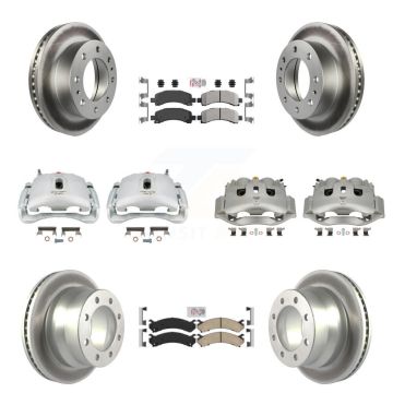 Front Rear Disc Brake Caliper Coated Rotors And Ameribrakes Pads Kit (10Pc) For KCG-102633N