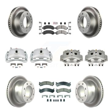 Front Rear Disc Brake Caliper Coated Rotors And Ameribrakes Pads Kit (10Pc) For KCG-102634N