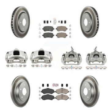 Front Rear Brake Caliper Coat Rotor & Ceramic Pad Kit (10Pc) For 2009-2011 Dodge Journey KCG-102651N