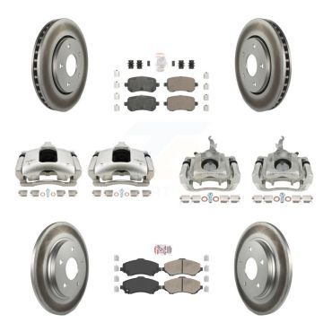 Front Rear Brake Caliper Coat Rotor & Ceramic Pad Kit (10Pc) For 2009-2011 Dodge Journey KCG-102652N