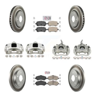 Front Rear Brake Caliper Coat Rotor & Ceramic Pad Kit (10Pc) For 2009-2011 Dodge Journey KCG-102654N
