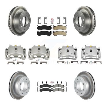Front Rear Brake Caliper Coat Rotors Ameribrakes Pad Kit (10Pc) For GMC Chevrolet Sierra KCG-102655N