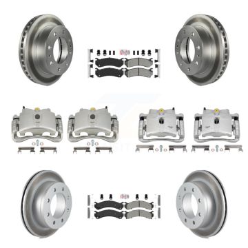 Front Rear Brake Caliper Coat Rotors Semi-Metallic Pad Kit (10Pc) For GMC Chevrolet 2500 KCG-102658N