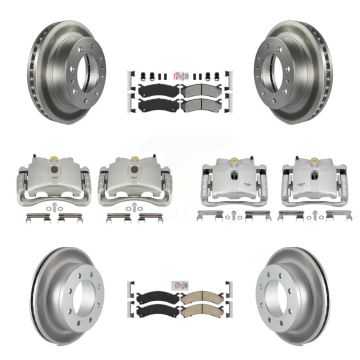 Front Rear Brake Caliper Coat Rotors Ameribrakes Pad Kit (10Pc) For GMC Chevrolet Sierra KCG-102659N