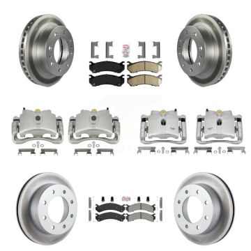 Front Rear Brake Caliper Coat Rotors Ameribrakes Pad Kit (10Pc) For GMC Chevrolet Sierra KCG-102661N