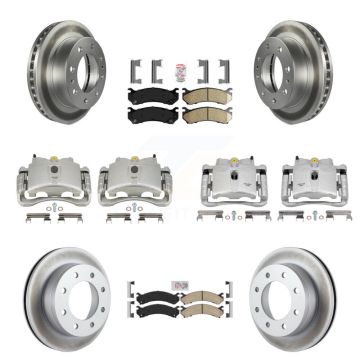 Front Rear Brake Caliper Coat Rotor Ceramic Pad Kit (10Pc) For GMC Chevrolet Sierra 2500 KCG-102662N