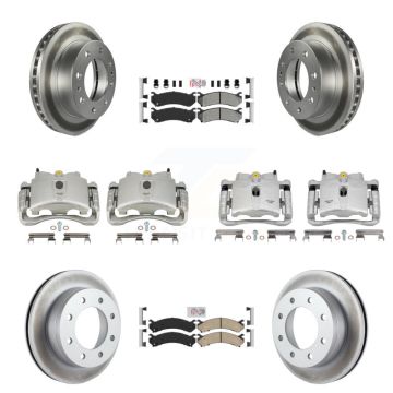 Front Rear Brake Caliper Coat Rotors Ameribrakes Pad Kit (10Pc) For GMC Chevrolet Sierra KCG-102665N