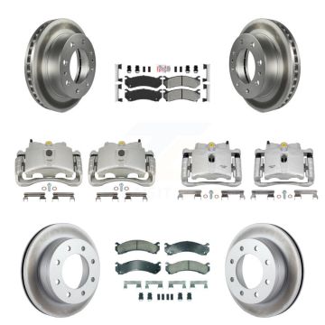 Front Rear Brake Caliper Coat Rotors Ameribrakes Pad Kit (10Pc) For GMC Chevrolet Sierra KCG-102666N