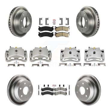 Front Rear Brake Caliper Coat Rotor & Ameribrakes Pad Kit (10Pc) For Chevrolet Silverado KCG-102667N