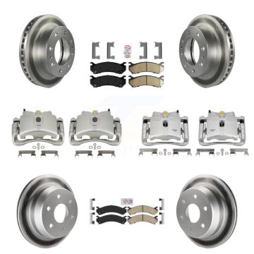 Front Rear Brake Caliper Coat Rotors Ceramic Pad Kit (10Pc) For Chevrolet Silverado 2500 KCG-102668N