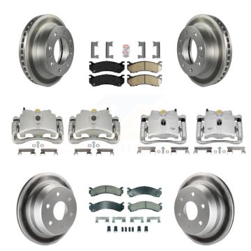 Front Rear Brake Caliper Coat Rotors Ceramic Pad Kit (10Pc) For Chevrolet Silverado 2500 KCG-102669N