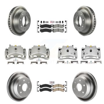 Front Rear Brake Caliper Coat Rotor & Ameribrakes Pad Kit (10Pc) For Chevrolet Silverado KCG-102671N