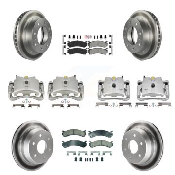 Front Rear Brake Caliper Coat Rotor & Ameribrakes Pad Kit (10Pc) For Chevrolet Silverado KCG-102672N