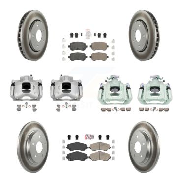 Front Rear Brake Caliper Coat Rotors Ceramic Pad Kit (10Pc) For Dodge Grand Caravan Town KCG-102673N