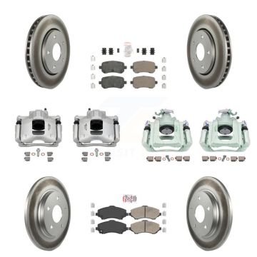Front Rear Brake Caliper Coat Rotors Ceramic Pad Kit (10Pc) For Dodge Grand Caravan Town KCG-102674N