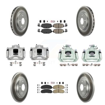 Front Rear Disc Brake Caliper Coated Rotors And Ceramic Pads Kit (10Pc) For Ram C/V KCG-102682N