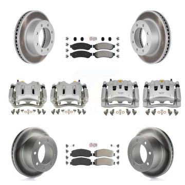 Front Rear Brake Caliper Coat Rotors & Semi-Metallic Pad Kit (10Pc) For Ford F-350 Super KCG-102702N