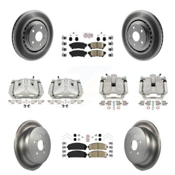 Front Rear Brake Caliper Coat Rotors Ceramic Pad Kit (10Pc) For Toyota Sienna Highlander KCG-102710N