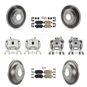 Front Rear Disc Brake Caliper Coat Rotors And Ceramic Pad Kit (10Pc) For Hyundai Elantra KCG-102722N