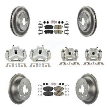 Front Rear Brake Caliper Coat Rotor And Ceramic Pad Kit (10Pc) For Kia Forte Koup Forte5 KCG-102746N