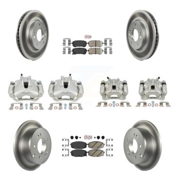 Front Rear Brake Caliper Coat Rotor And Ceramic Pad Kit (10Pc) For Kia Forte Koup Forte5 KCG-102748N