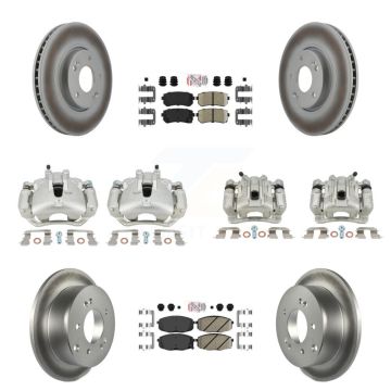 Front Rear Disc Brake Caliper Coat Rotors And Ceramic Pad Kit (10Pc) For Kia Forte5 2.0L KCG-102750N