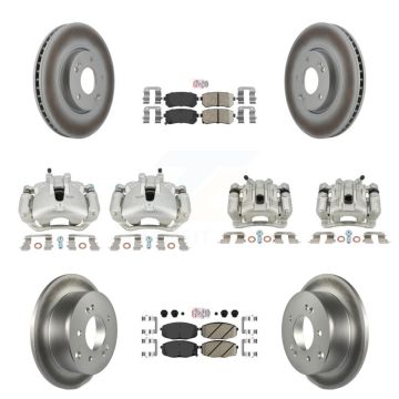 Front Rear Disc Brake Caliper Coat Rotors And Ceramic Pad Kit (10Pc) For Kia Forte5 2.0L KCG-102752N