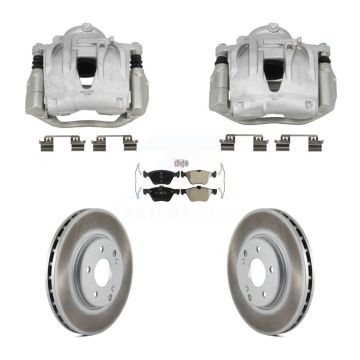 Front Disc Brake Caliper Coated Rotors And Semi-Metallic Pads Kit For Mercedes-Benz E320 KCG-102772N