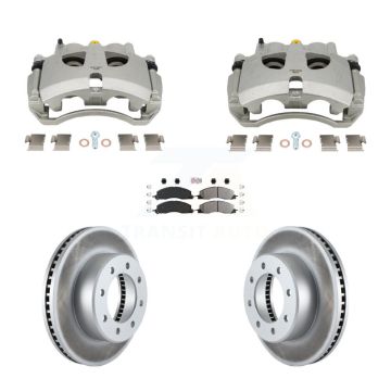 Front Disc Brake Caliper Coated Rotors And Semi-Metallic Pad Kit For Ram 3500 2500 Dodge KCG-102773N