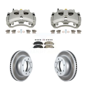 Front Disc Brake Caliper Coated Rotors And Semi-Metallic Pad Kit For Ram 3500 2500 Dodge KCG-102774N