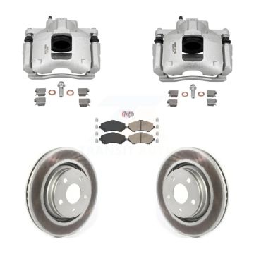 Front Disc Brake Caliper Coated Rotors And Ceramic Pads Kit For Jeep Wrangler KCG-102776N