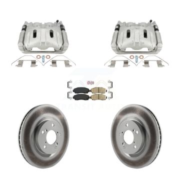 Front Disc Brake Caliper Coated Rotors And Ceramic Pads Kit For 2011-2014 Honda Odyssey KCG-102780N