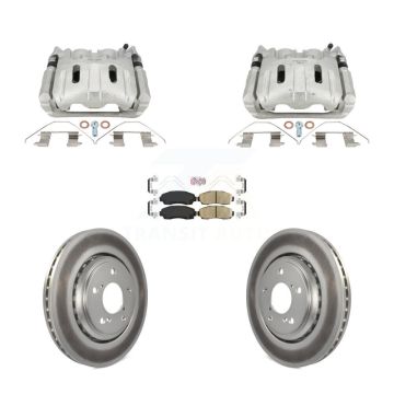 Front Disc Brake Caliper Coated Rotors And Ceramic Pads Kit For 2015-2017 Honda Odyssey KCG-102782N