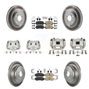 Front Rear Brake Caliper Coat Rotor & Ceramic Pad Kit (10Pc) For 2011-2014 Honda Odyssey KCG-102787N