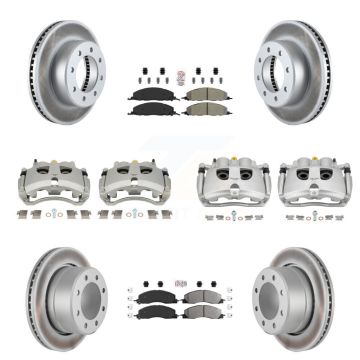 Front Rear Brake Caliper Coat Rotor Semi-Metallic Pad Kit (10Pc) For Ram 3500 2500 Dodge KCG-102801N
