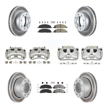 Front Rear Brake Caliper Coat Rotor Semi-Metallic Pad Kit (10Pc) For Ram 3500 2500 Dodge KCG-102803N